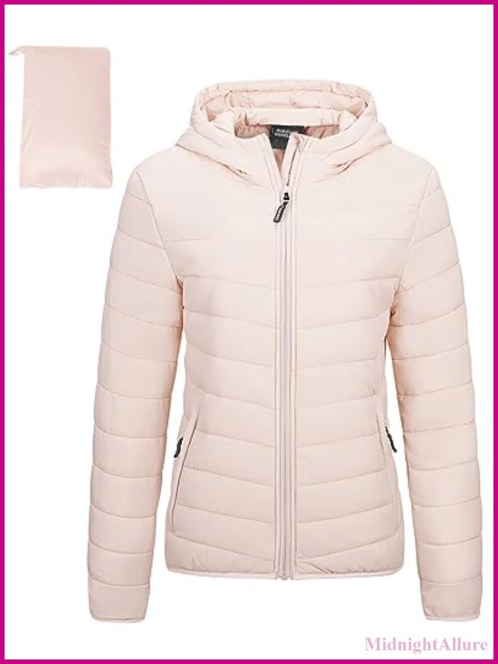 Packable Lightweight Puffer Jacket Hooded Water-Resistant Winter Coat